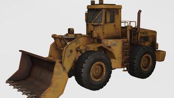 a large bulldozer on a green background photo