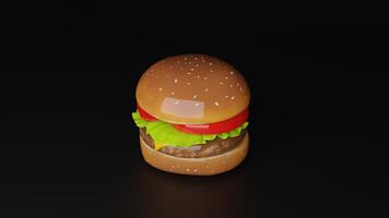 a hamburger with a red ribbon on it photo