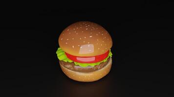 a hamburger with a red ribbon on it photo