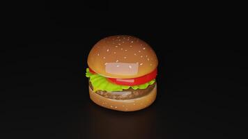 a hamburger with a red ribbon on it photo