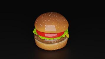 a hamburger with a red ribbon on it photo