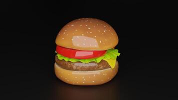 a hamburger with a red ribbon on it photo