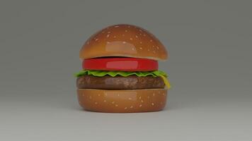 a hamburger with a red ribbon on it photo