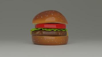 a hamburger with a red ribbon on it photo