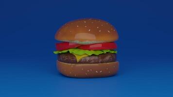 a hamburger with a red ribbon on it photo