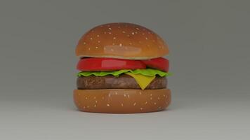 a hamburger with a red ribbon on it photo