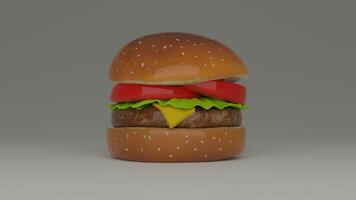 a hamburger with a red ribbon on it photo