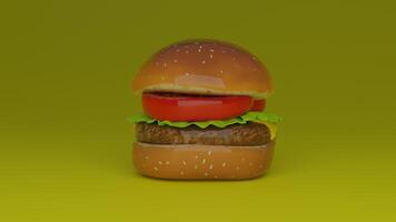 a hamburger with a red ribbon on it photo