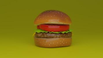 a hamburger with a red ribbon on it photo