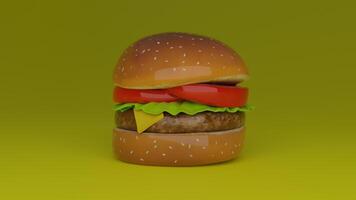 a hamburger with a red ribbon on it photo