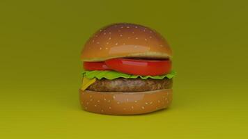 a hamburger with a red ribbon on it photo