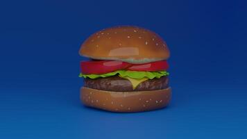a hamburger with a red ribbon on it photo