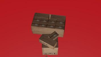 A cardboard box with a small box inside photo
