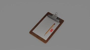 A clipboard with a pencil on it and a pen photo
