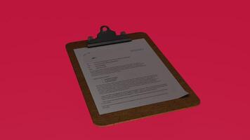 A clipboard with a paper on it photo