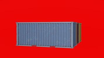 A blue container on a red background photo