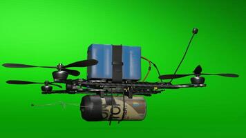 A drone with a bag attached to it photo