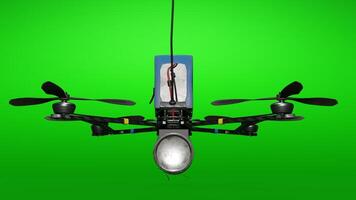 A small drone with propellers on a green screen photo