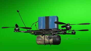 A drone with a bag attached to it photo