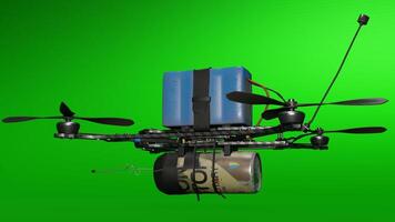 A drone with a bag attached to it photo