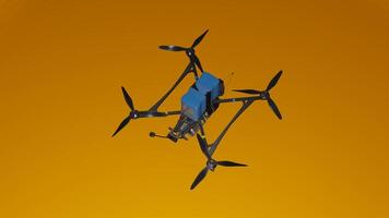 A 3d rendering of a small drone flying in the air photo