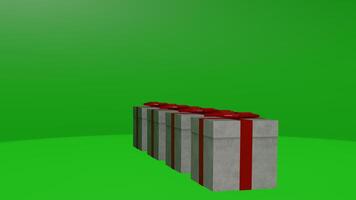 Green screen background with three presents photo