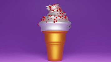 An ice cream cone with blood on it photo