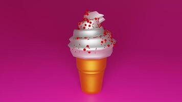 A red and white ice cream cone with blood on it photo