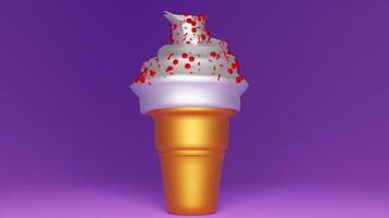 An ice cream cone with blood on it photo