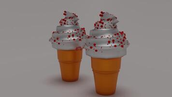 Two ice cream cones with blood splatters on them photo