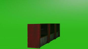 A green screen image of a bookcase photo