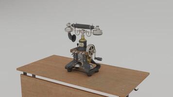 A 3d model of a telephone on a table photo