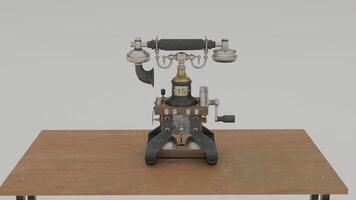 A 3d model of a telephone on a table photo