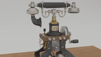A 3d model of a telephone on a table photo
