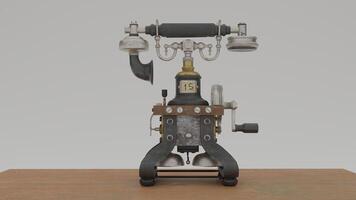 A 3d model of a telephone on a table photo