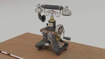 A 3d model of a telephone on a table photo