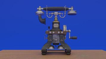 A 3d model of a telephone on a table photo