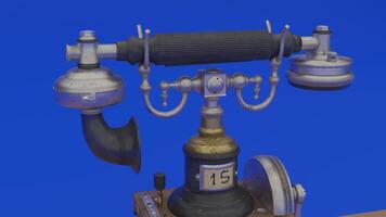 A 3d model of a telephone on a blue background photo