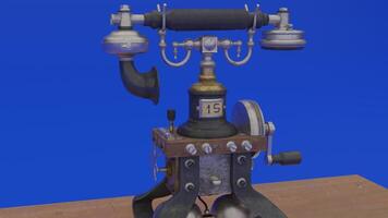 A 3d model of a telephone on a table photo