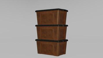 Three wooden boxes stacked on top of each other photo