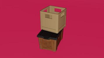 A cardboard box with a lid on top of it photo