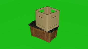 A cardboard box with a lid on top of it photo