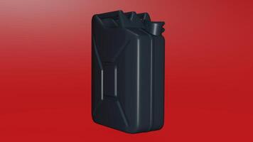 A black plastic container with a red background photo