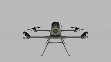 A 3d model of a small drone on a stand photo