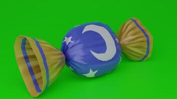 A candy with a moon on it and a star on it photo