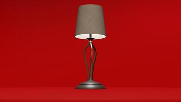 A lamp on a red background with a red background photo