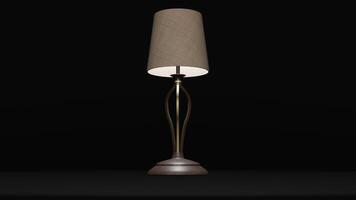 A lamp with a shade on top of it photo