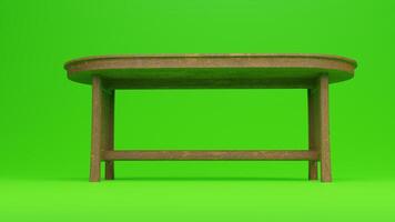 A table with a green background photo
