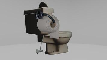 A toilet with a roll of toilet paper on top photo