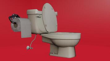 A toilet with a roll of toilet paper next to it photo